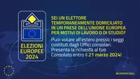 Infografica con invito al voto per italiani temporaneamente all'estero