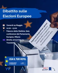 Locandina per il dibattito sulle elezioni europee il 24 maggio